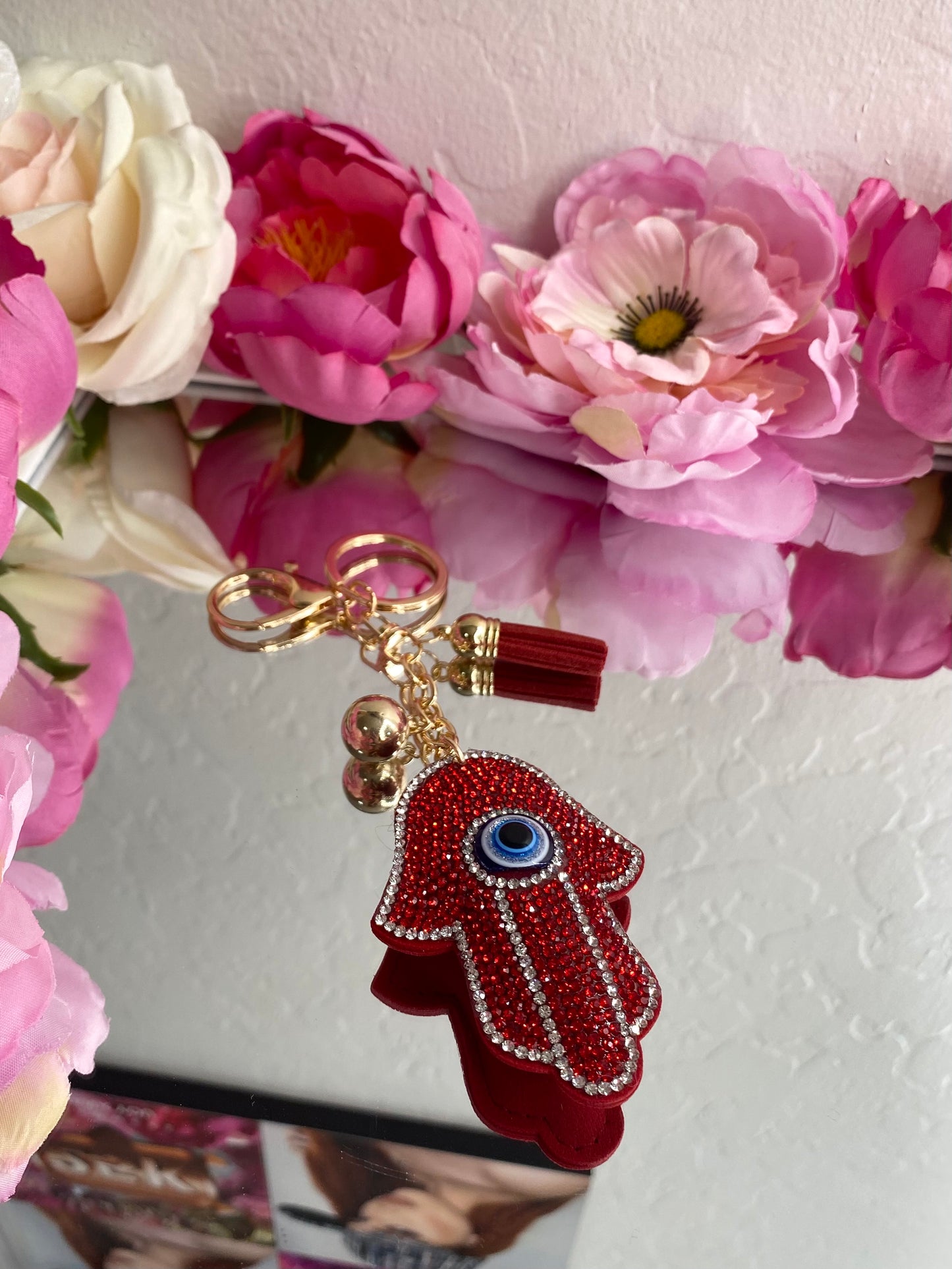 HAMSA KEYCHAIN- RED