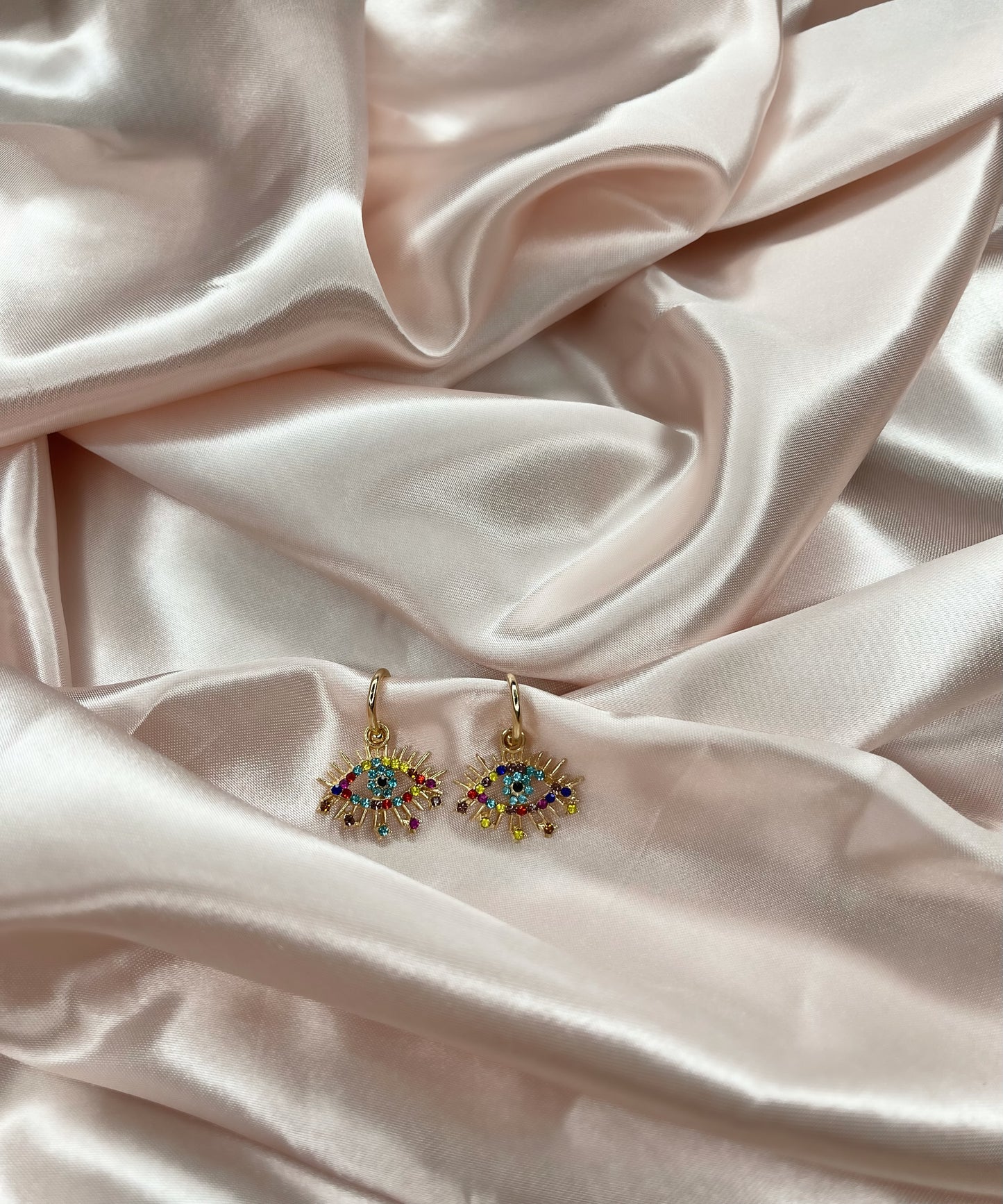 Evil Eye Hoop Earrings - Gold