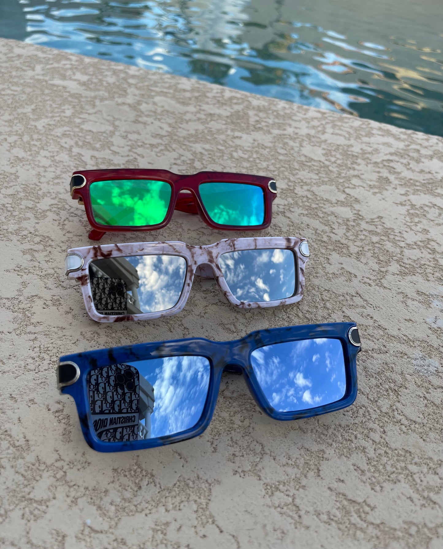 Adore'  Sunglasses - Blue Marble