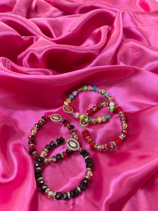 MARBLE VIRGEN BRACELET - RED & Black
